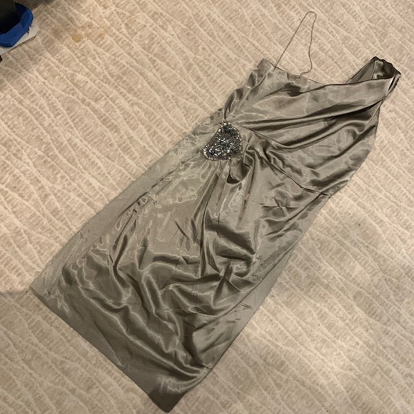 london times one shoulder dress London Times | Dresses | Silver London Times One Shoulder Dress Size 8